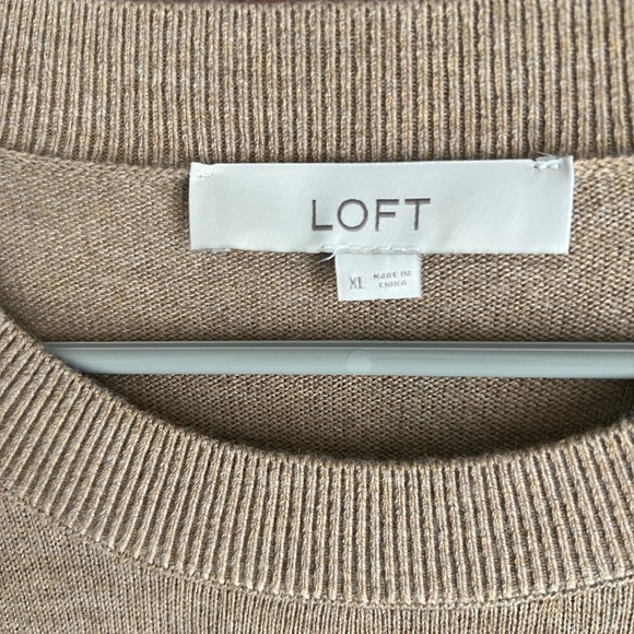 Loft brand- lightweight tan sweater with dogs on front - Picture 2 of 3